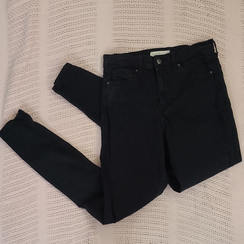 Topshop Black Ripped Skinny Jeans